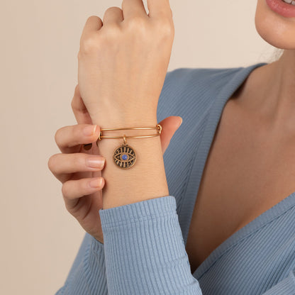 Alex and Ani Evil Eye + Sodalite Charm Bangle Bracelet - Alex and Ani