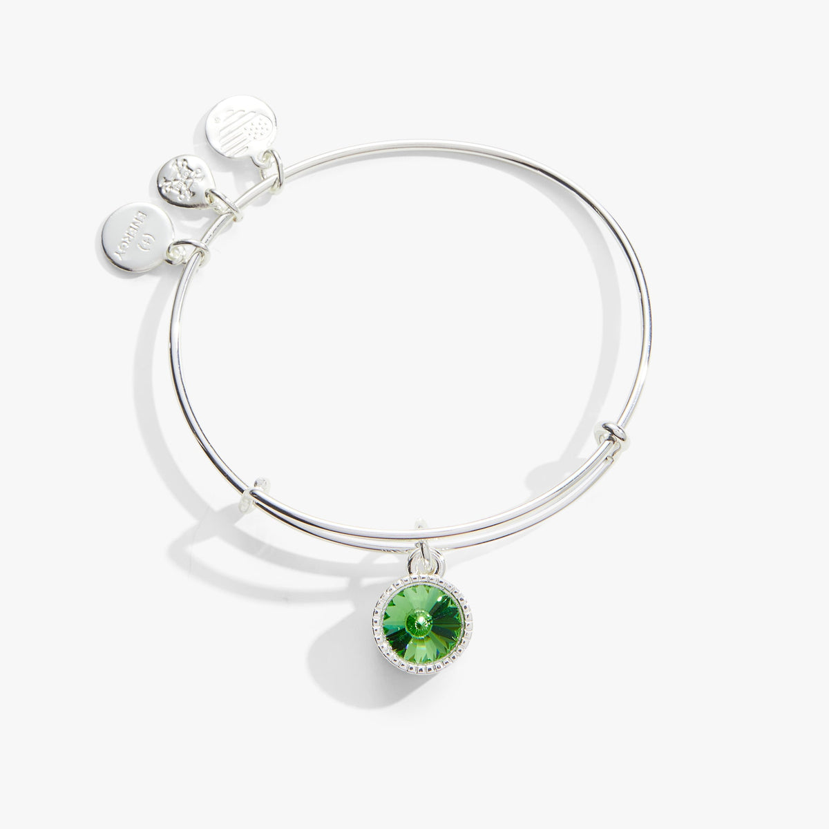 Alex and Ani Peridot August Birthstone Charm Bangle