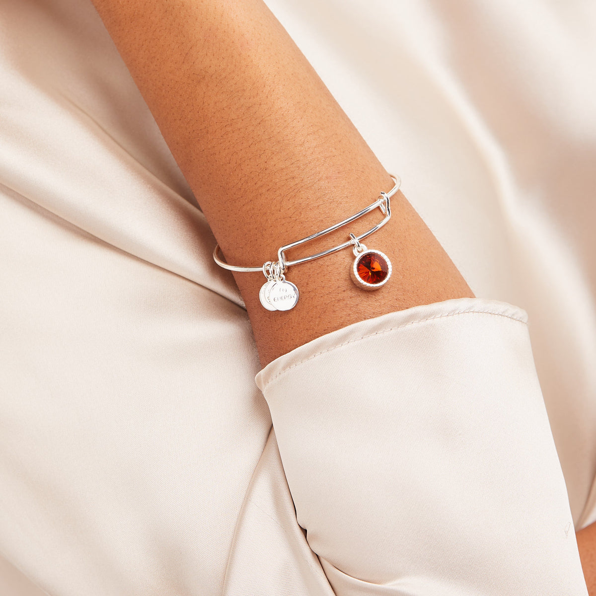 Alex and Ani Topaz November Birthstone Charm Bangle