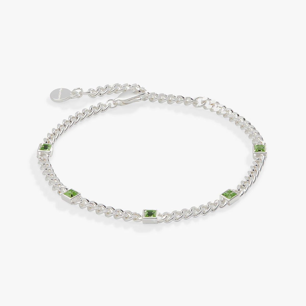 Alex and Ani Peridot Curb Chain Bracelet, August Birthstone