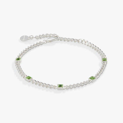 Alex and Ani Peridot Curb Chain Bracelet, August Birthstone
