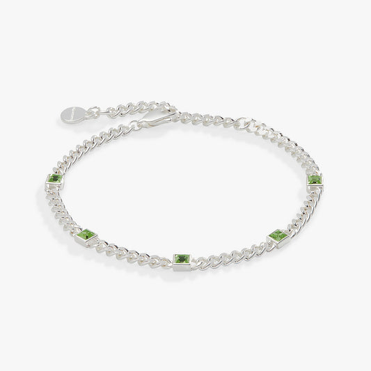 Alex and Ani Peridot Curb Chain Bracelet, August Birthstone