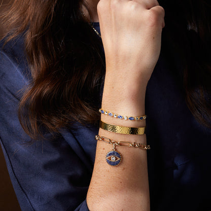 Alex and Ani Sodalite Evil Eye Chain Bracelet