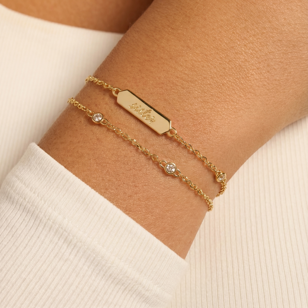 Alex and Ani Sister Infinity Chain Double Strand Bracelet