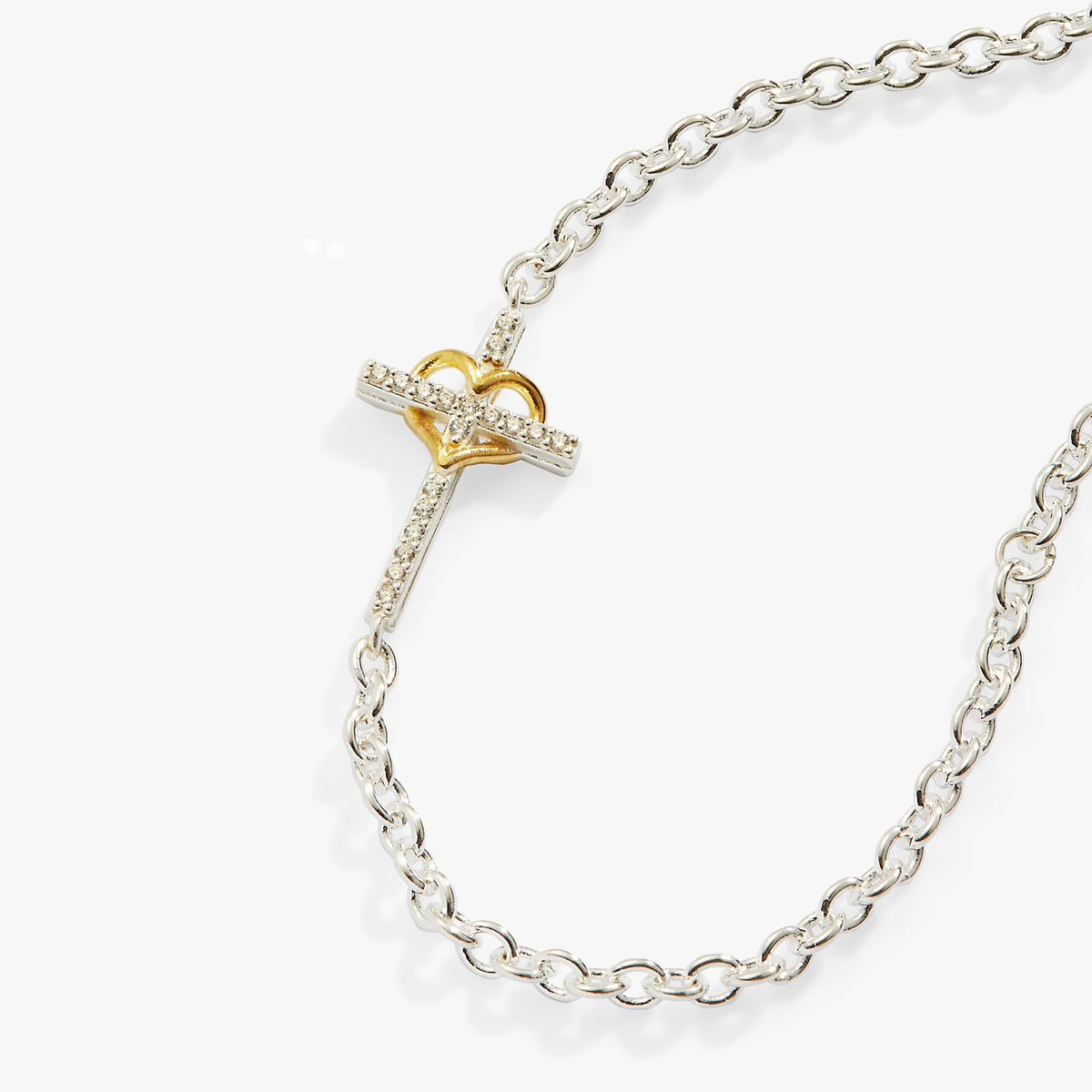 Alex and Ani Sterling Silver Cross and Heart Bracelet – Meaningful Occasion Gift