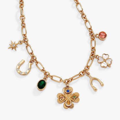 Alex and Ani Lucky Four Lear Clover Charm Necklace