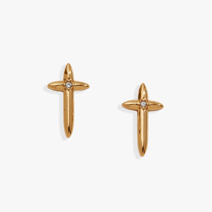 Alex and Ani 4:13 Cross Stud Earrings