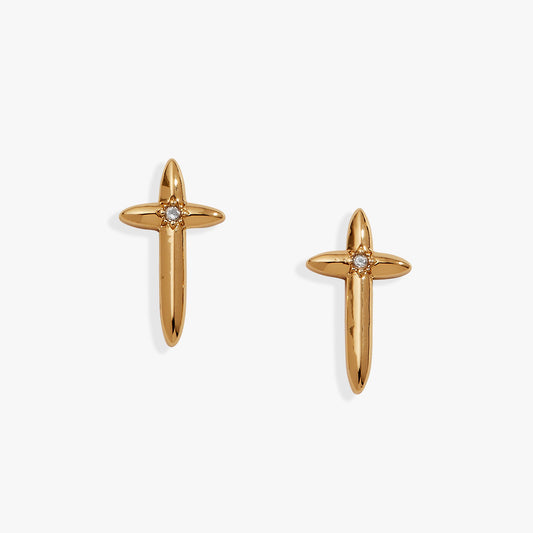 Alex and Ani 4:13 Cross Stud Earrings