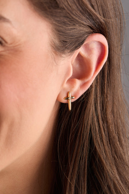 Alex and Ani 4:13 Cross Stud Earrings