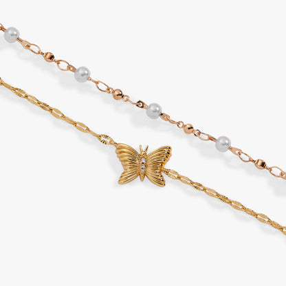 Alex and Ani Festival Double Strand Butterfly Bracelet
