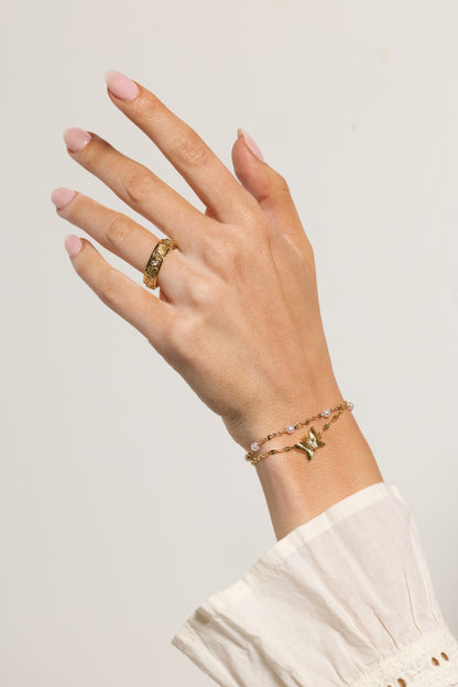 Alex and Ani Festival Double Strand Butterfly Bracelet