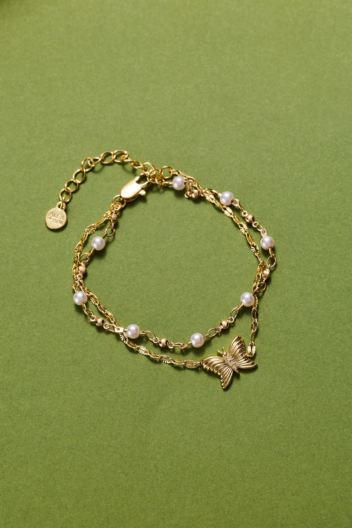 Alex and Ani Festival Double Strand Butterfly Bracelet