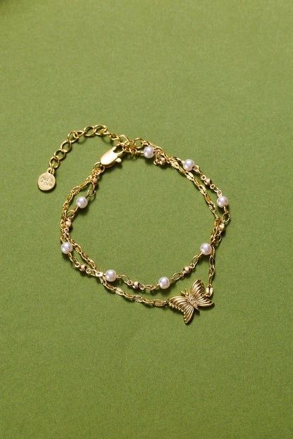 Alex and Ani Festival Double Strand Butterfly Bracelet