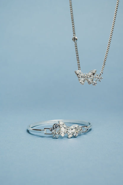 Alex and Ani Glass Butterfly Inline Necklace