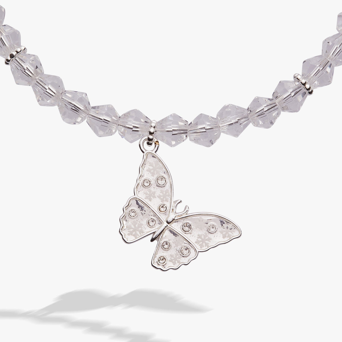 Alex and Ani Glass Butterfly Beaded Charm Bangle