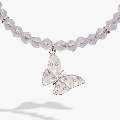 Alex and Ani Glass Butterfly Beaded Charm Bangle
