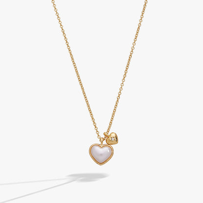Alex and Ani Pearl Heart Duo Charm Necklace