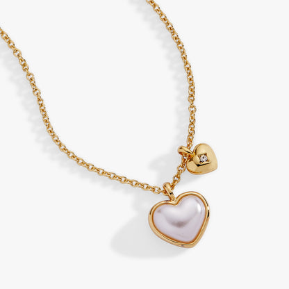 Alex and Ani Pearl Heart Duo Charm Necklace