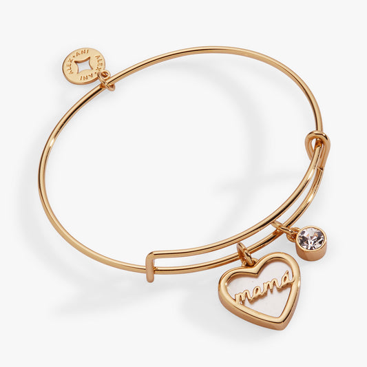 Alex and Ani Mama Heart Charm Bangle