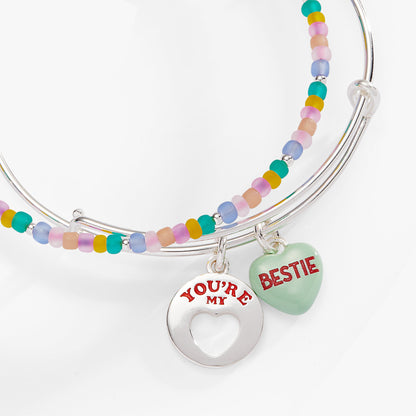 Alex and Ani Sweet Hearts EWB- beaded 2 set bestie
