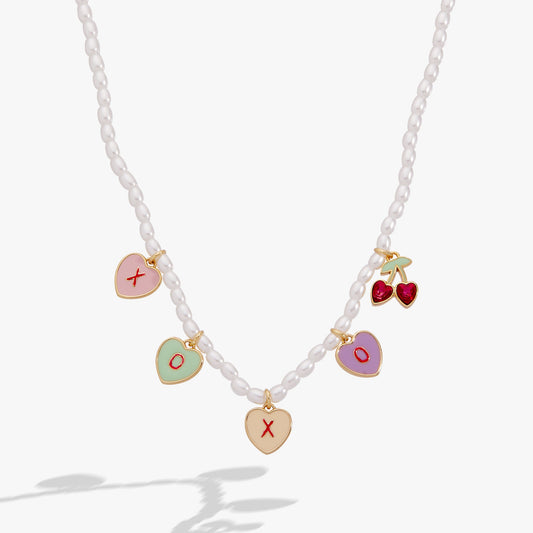 Alex and Ani Sweethearts® Pearl ‘XOXO’ Charm Necklace