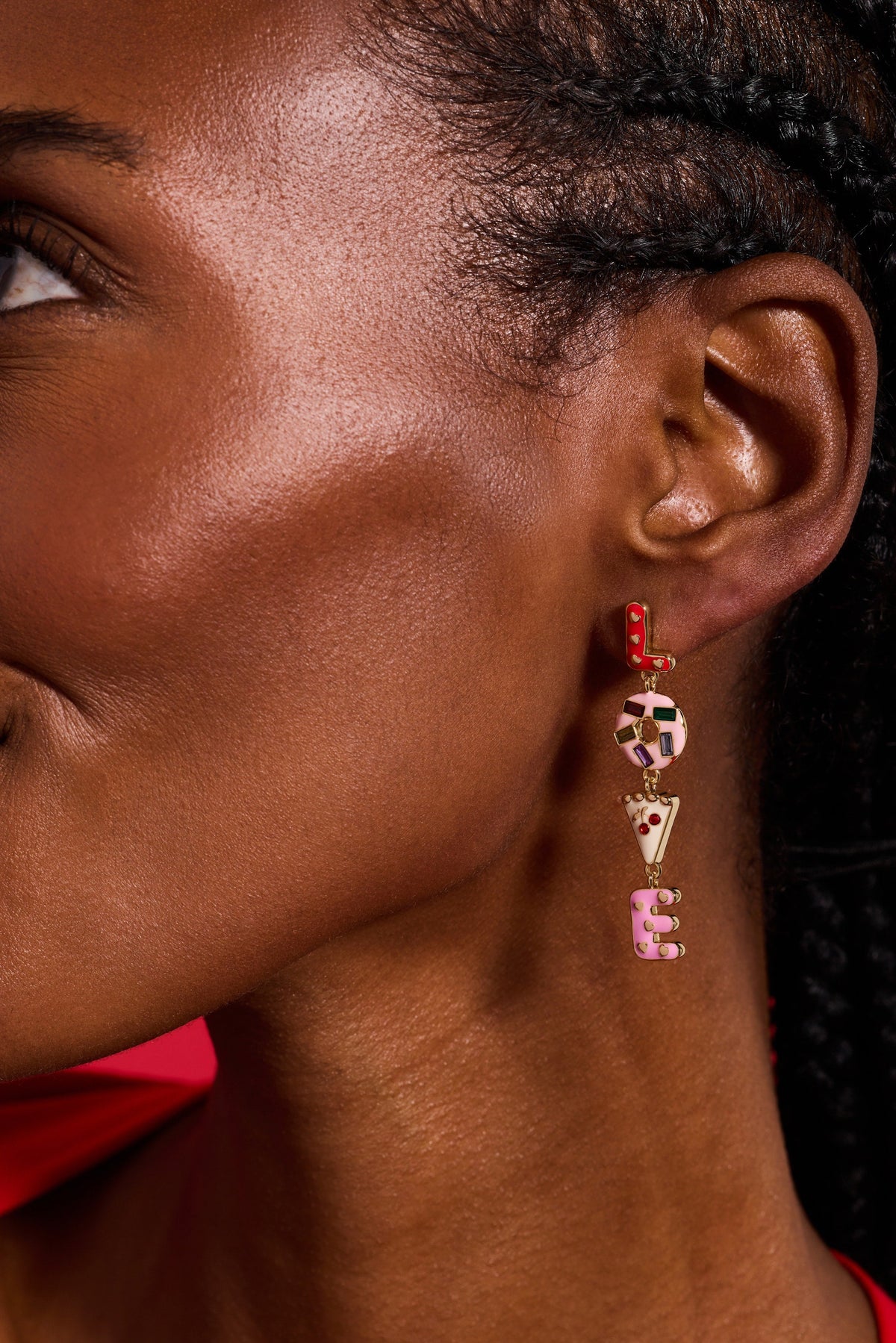 Alex and Ani Sweet Shop LOVE Linear Earrings