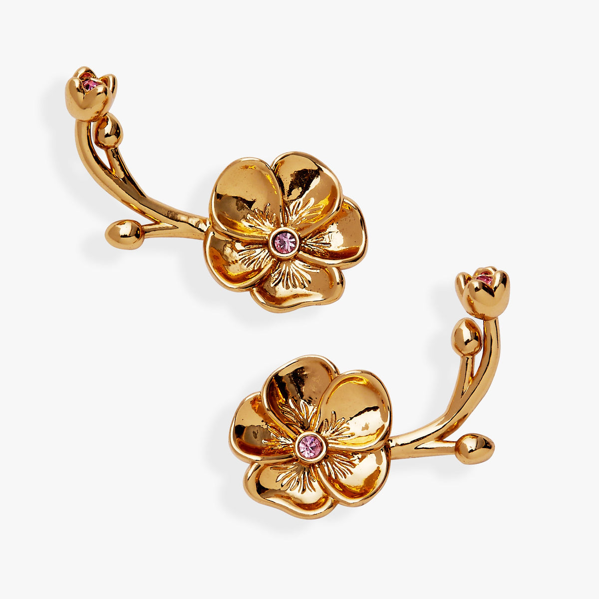 Alex and Ani New York Botanical Garden Pansies Statement Earrings