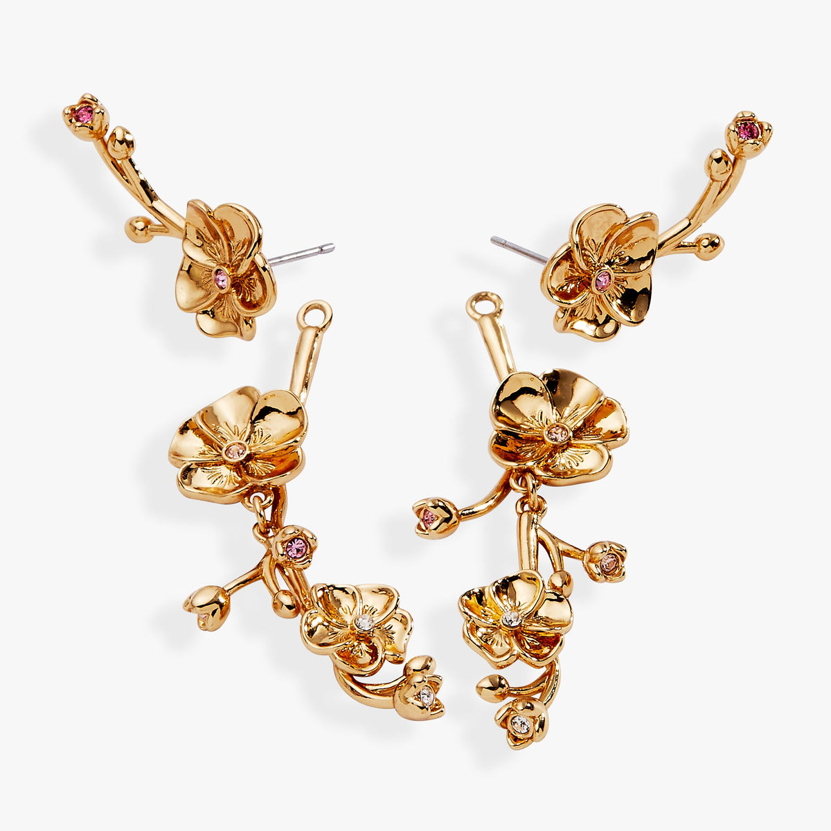 Alex and Ani New York Botanical Garden Pansies Statement Earrings
