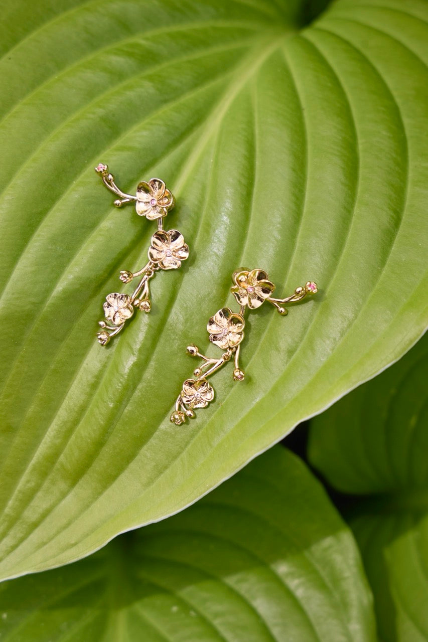 Alex and Ani New York Botanical Garden Pansies Statement Earrings
