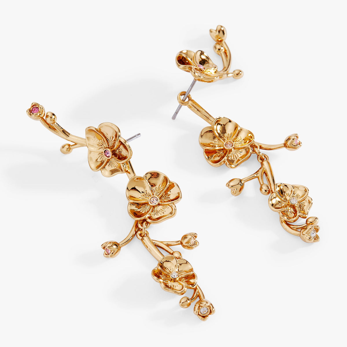 Alex and Ani New York Botanical Garden Pansies Statement Earrings