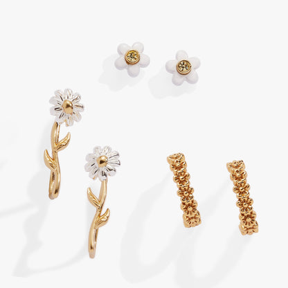 Alex and Ani Daisy Earring Set of 3