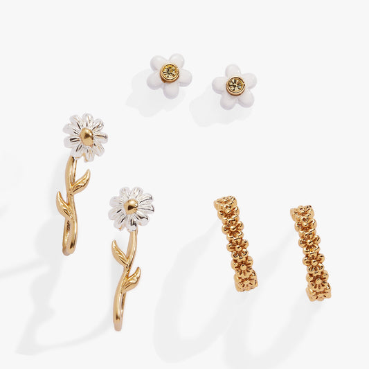 Alex and Ani Daisy Earring Set of 3