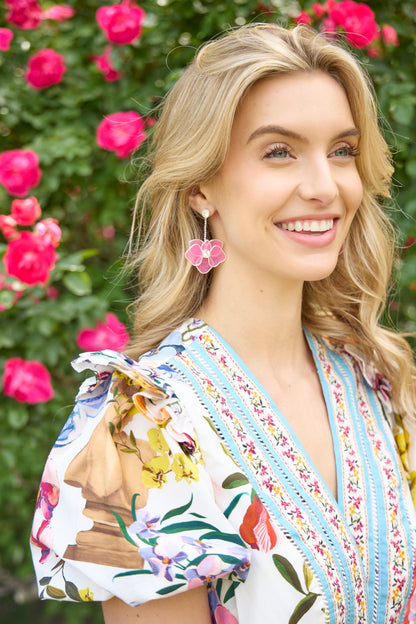 Alex and Ani New York Botanical Garden Orchid Statement Earrings