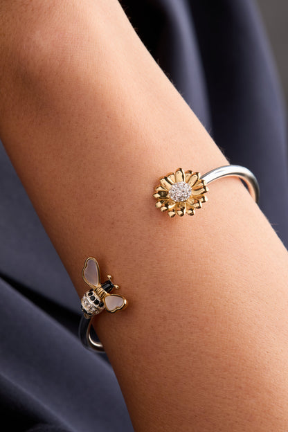 Alex and Ani Sunflower & Bee Flex Cuff Alex and Ani