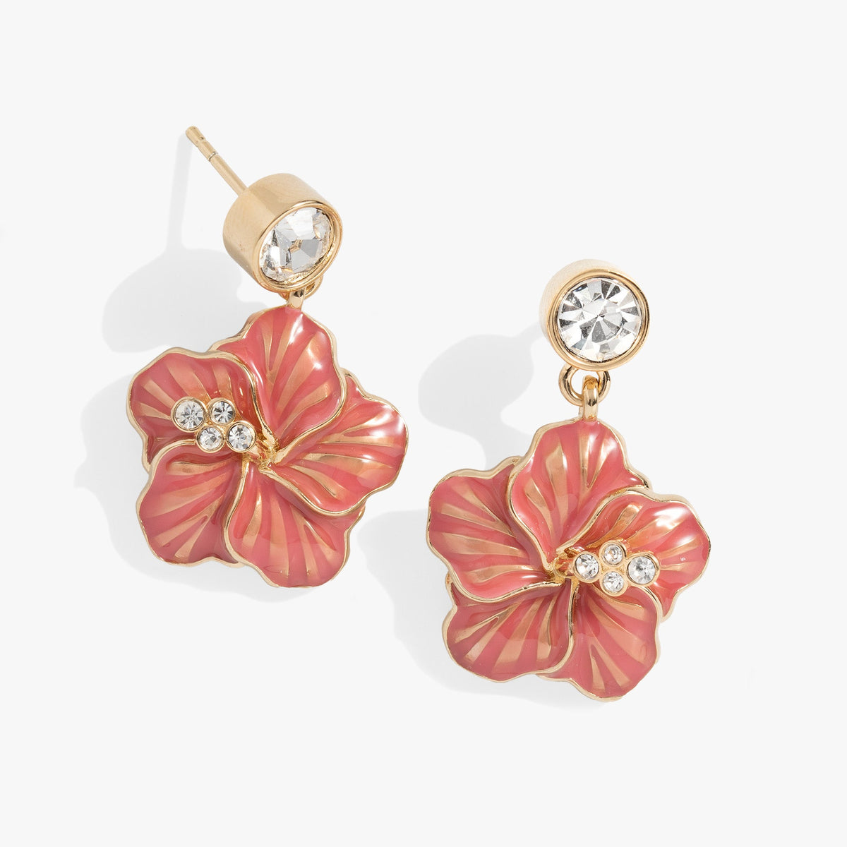 Alex and Ani Hibiscus Drop Earrings