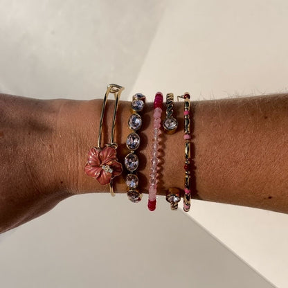 Alex and Ani Hibiscus Charm Bangle