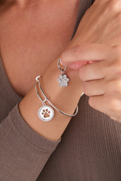 Alex and Ani Paw Print Bangle & Charm, Set of 2