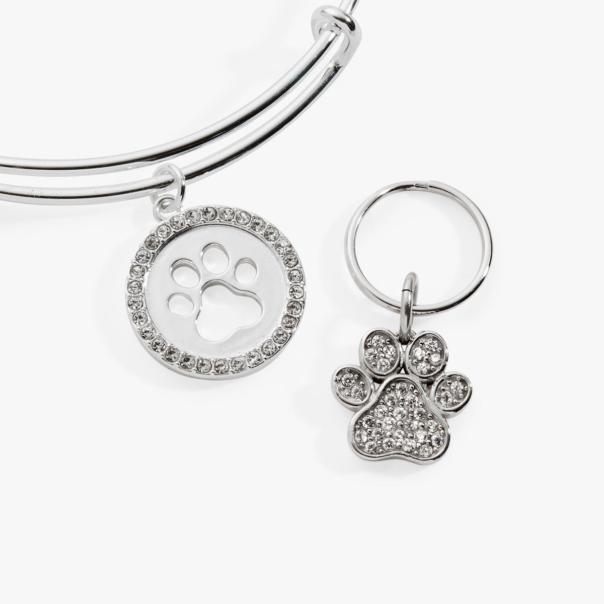 Alex and Ani Paw Print Bangle & Charm, Set of 2