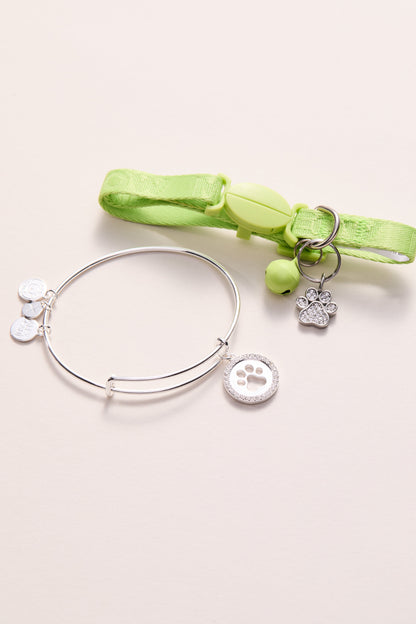 Alex and Ani Paw Print Bangle & Charm, Set of 2