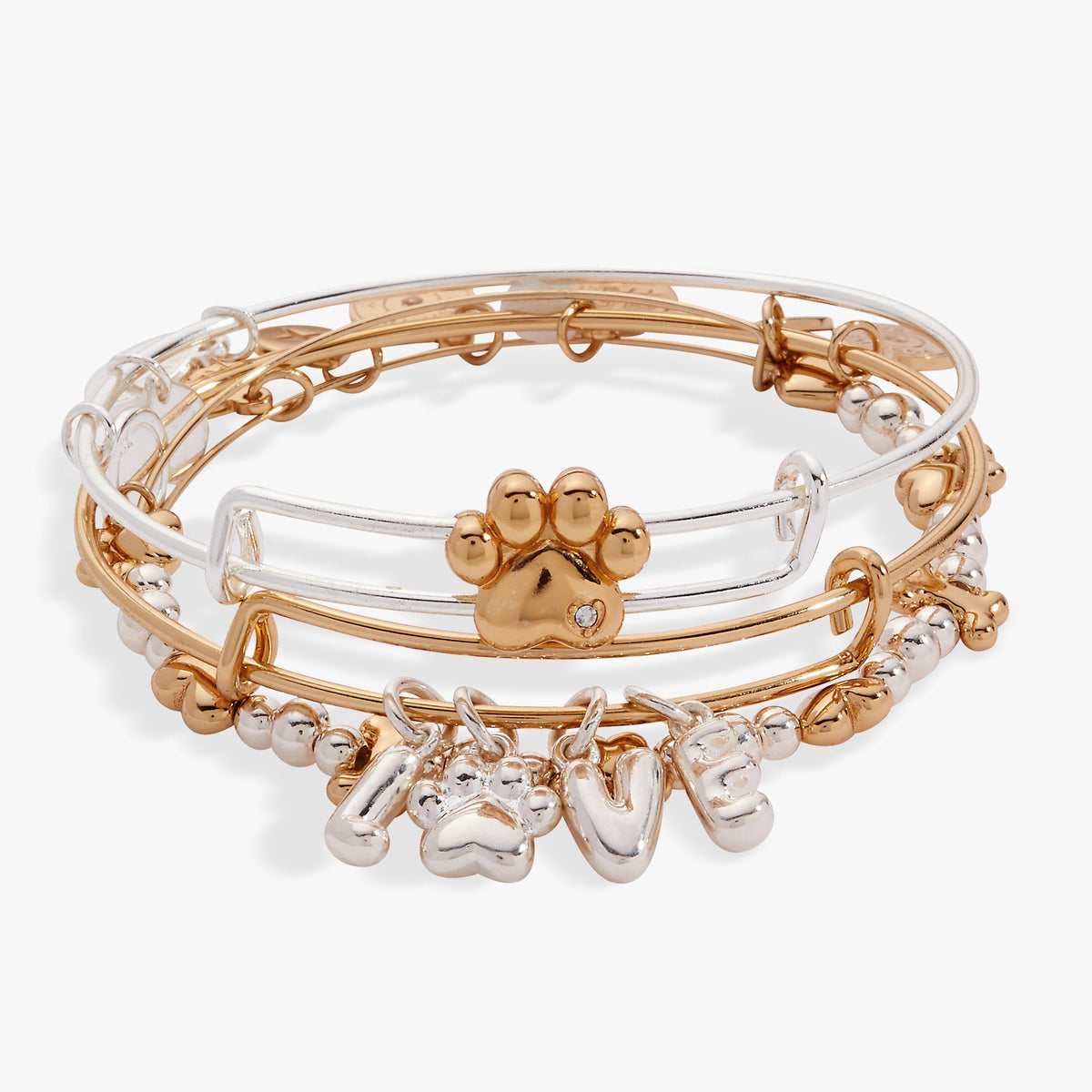 Alex and Ani Puppy Love EWB Set of 3