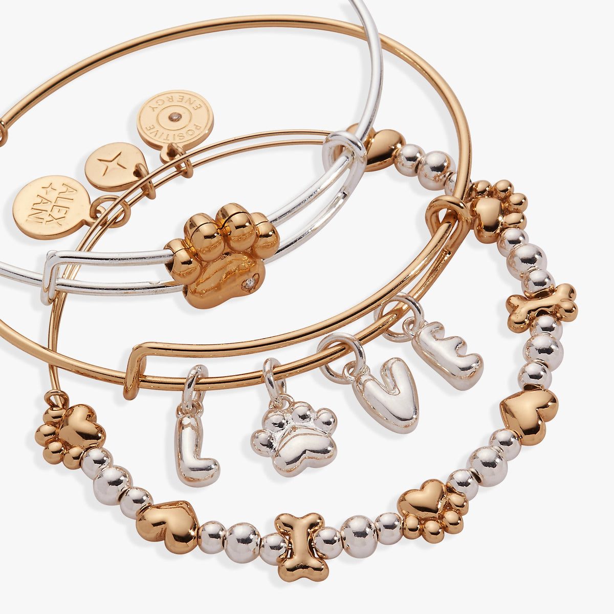 Alex and Ani Puppy Love EWB Set of 3