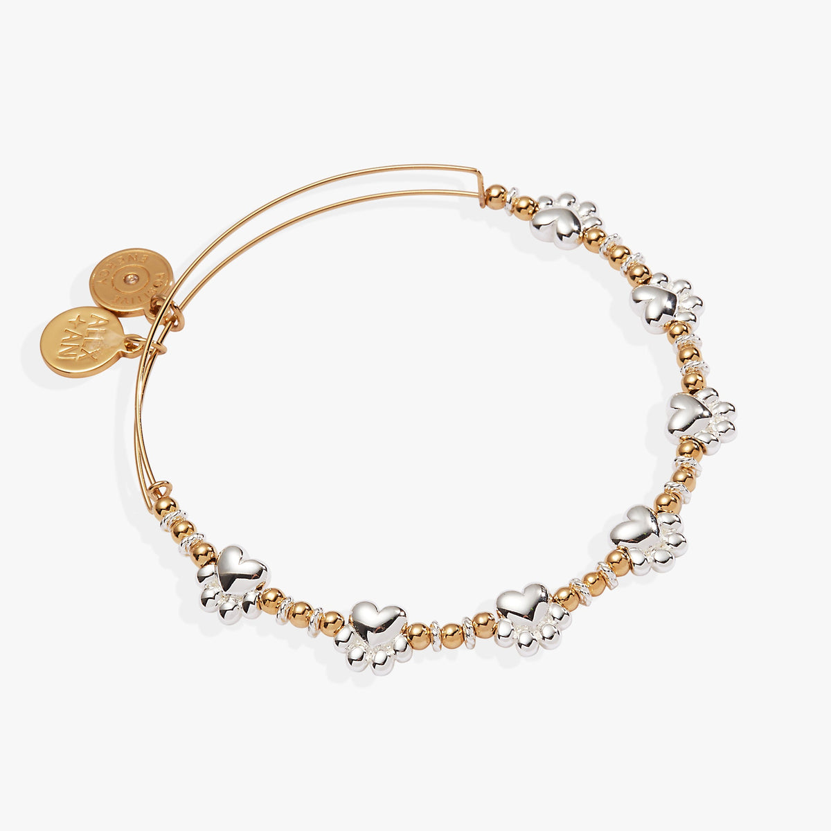 Alex and Ani Paw Print Beaded Dog Bangle