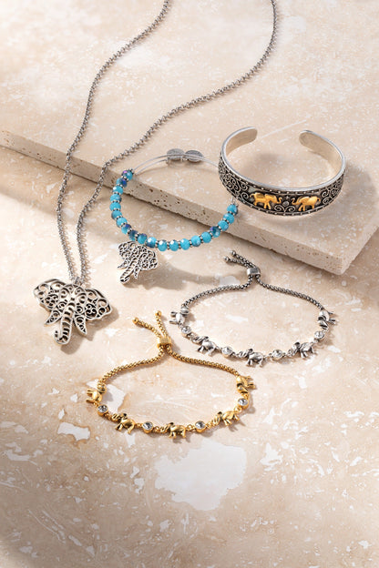 Alex and Ani Elephant Crystal Bolo Bracelet