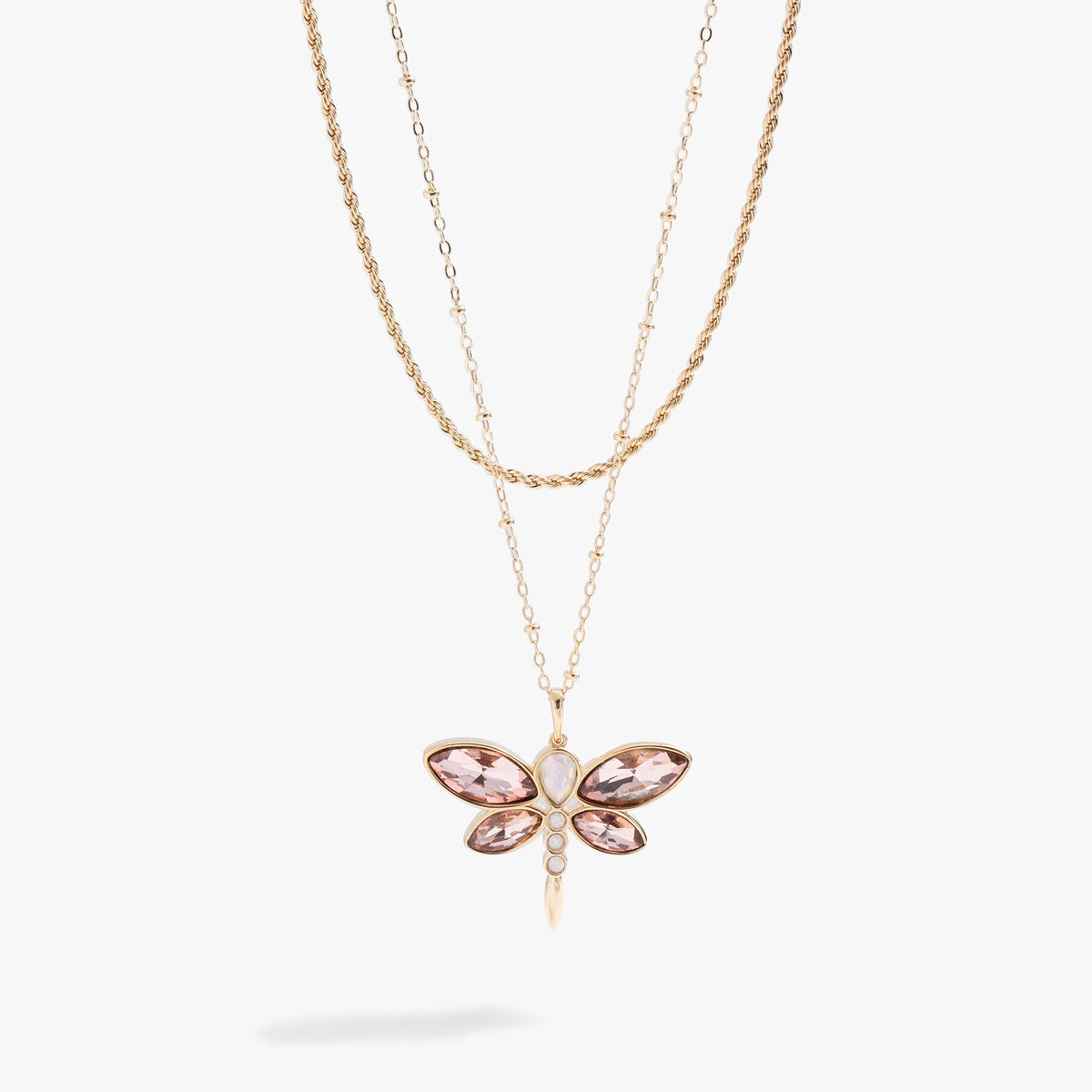 Alex and Ani Crystal Dragonfly Double Layer Necklace