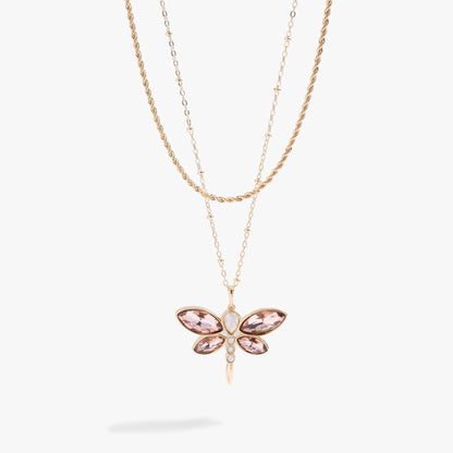 Alex and Ani Crystal Dragonfly Double Layer Necklace