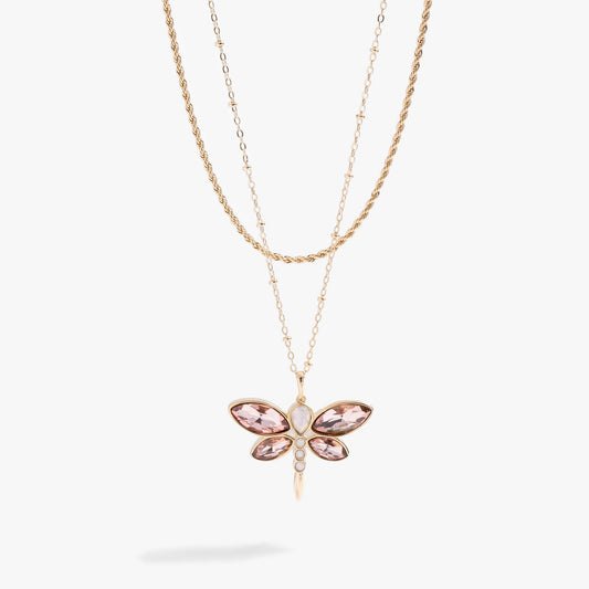 Alex and Ani Crystal Dragonfly Double Layer Necklace