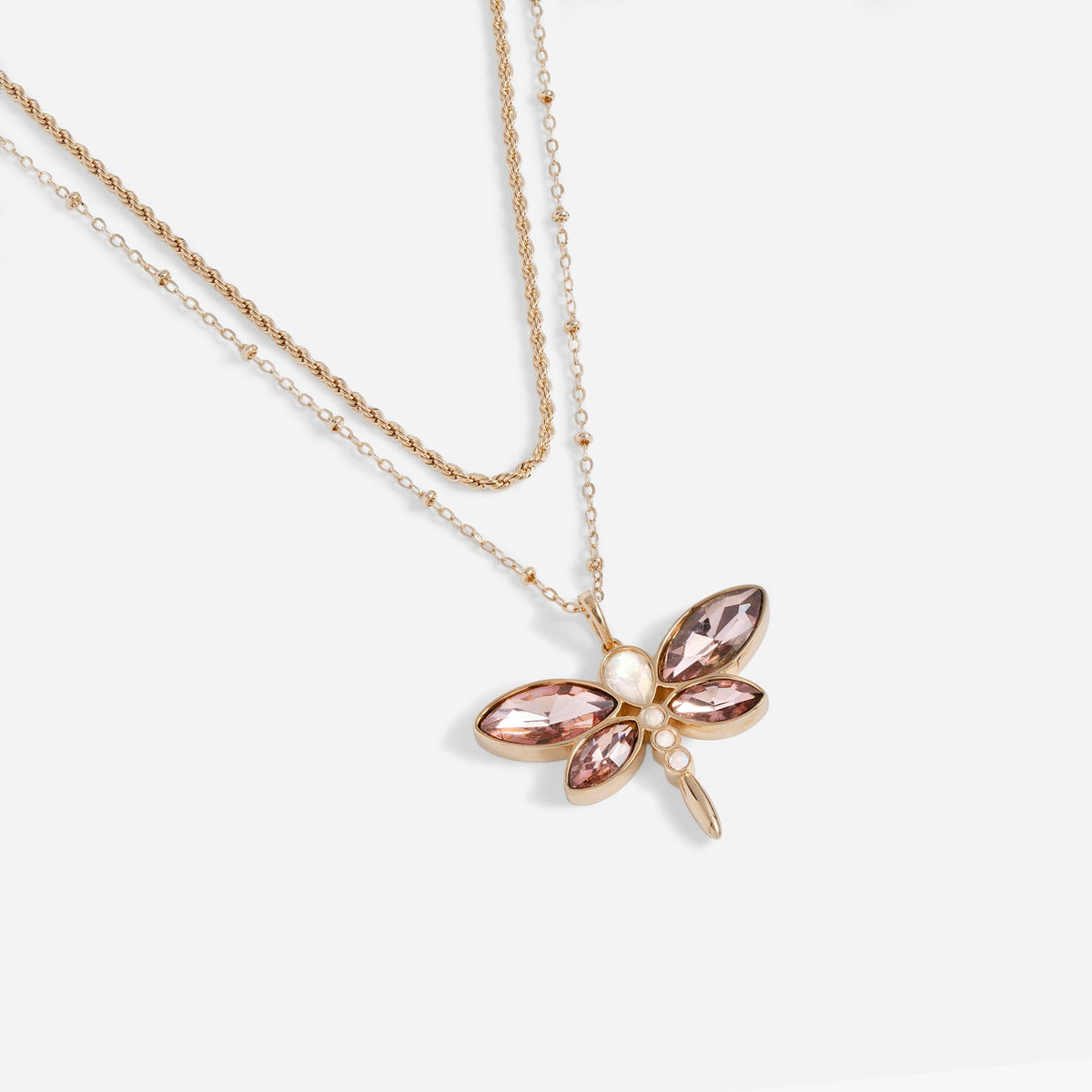 Alex and Ani Crystal Dragonfly Double Layer Necklace
