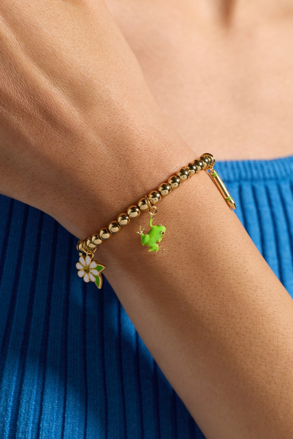 Alex and Ani Crayola Forest Green Charm Stretch Bracelet