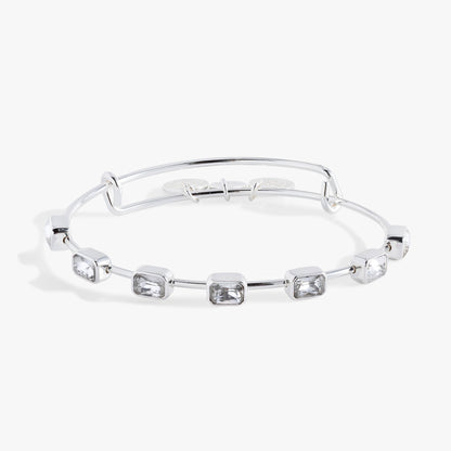 Alex and Ani April Birthstone Emerald Cut Bangle