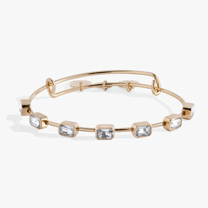 Alex and Ani April Birthstone Emerald Cut Bangle
